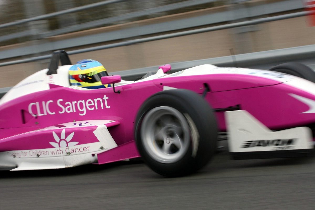 Alex Waters racing a Formula 3 car at Silverstone